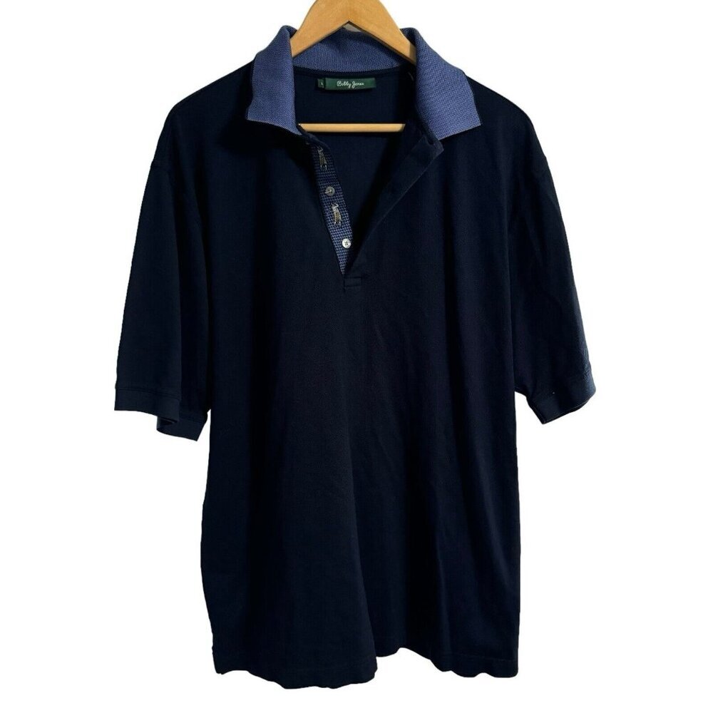 BOBBY JONES‎ Navy Blue Polo Golf Shirt Large